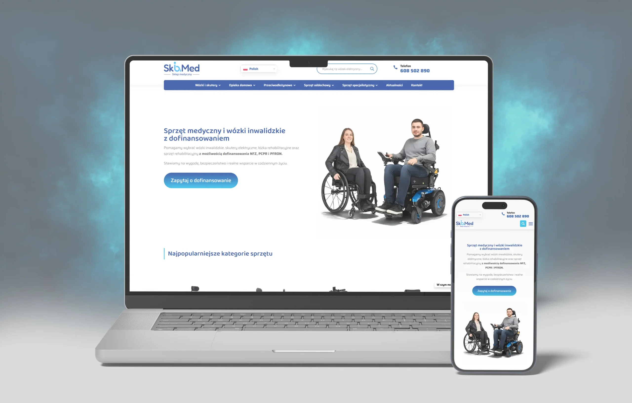 Skib-Med — przestrzenna prezentacja strony z ofertą sprzętu medycznego