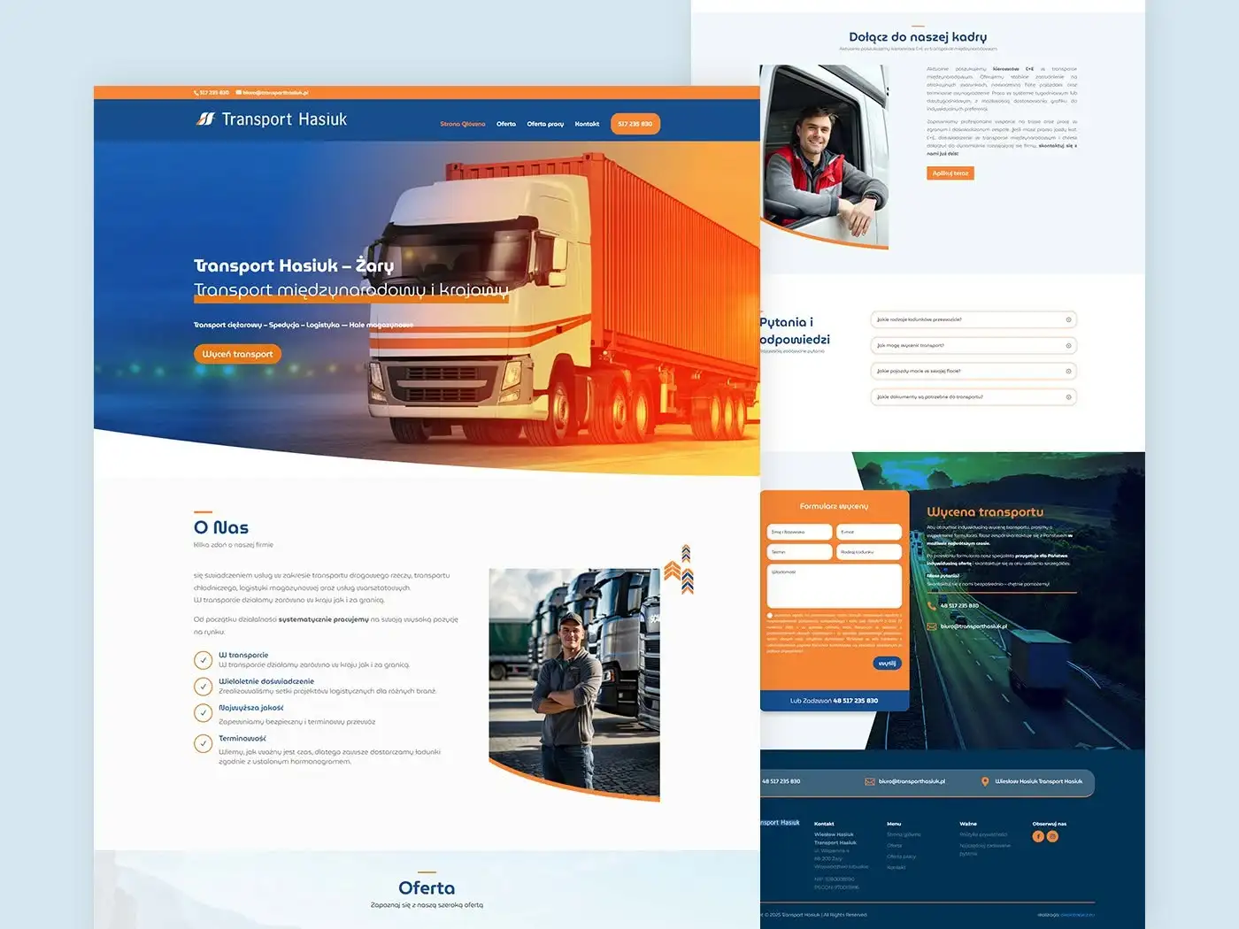 Projekt strony Transport Hasiuk