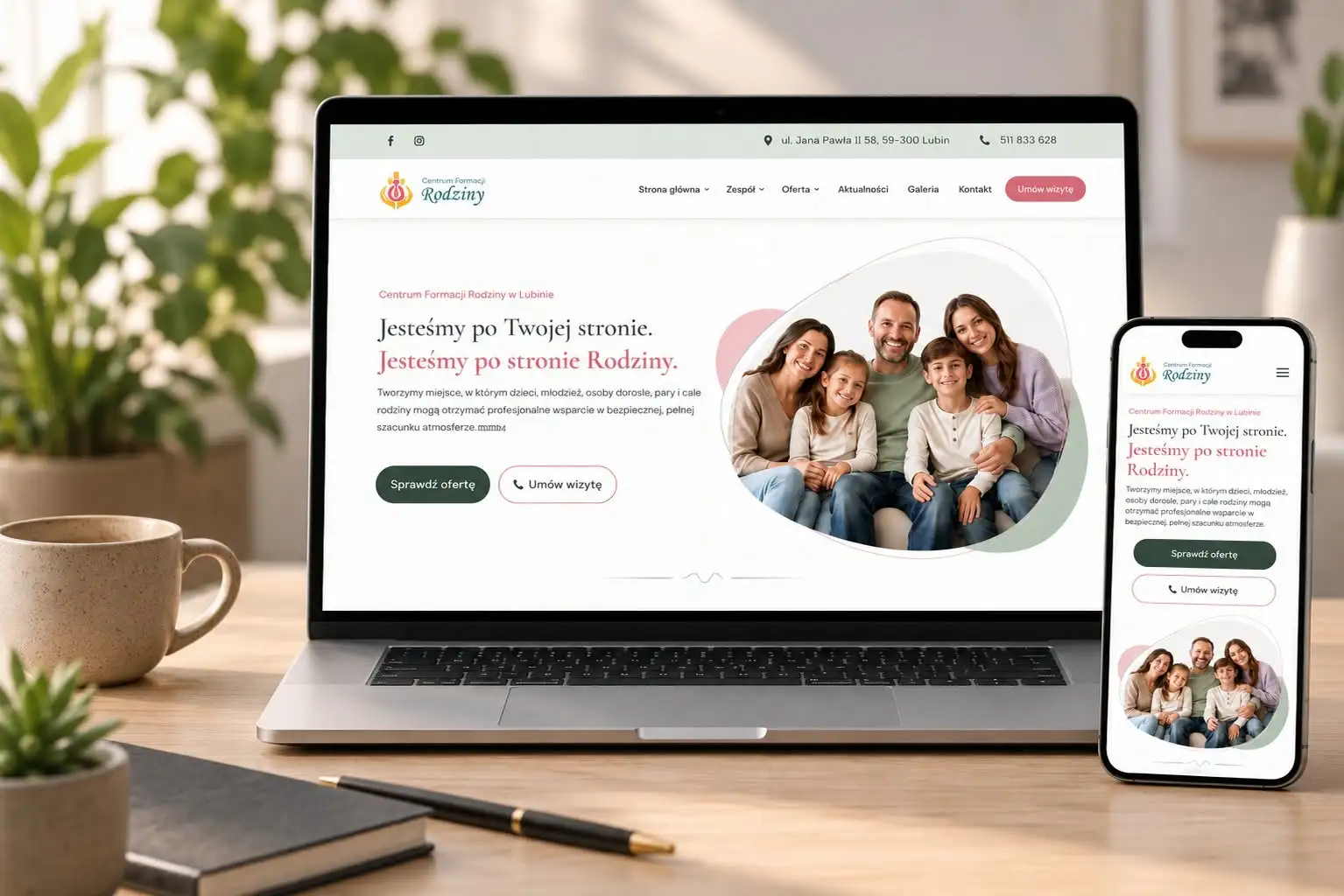 Projekt strony Centrum Formacji Rodziny